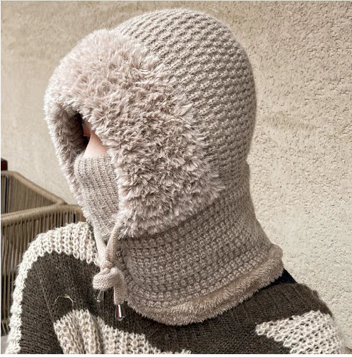Velvet Hat and Neck Warmer Combo (One Piece)