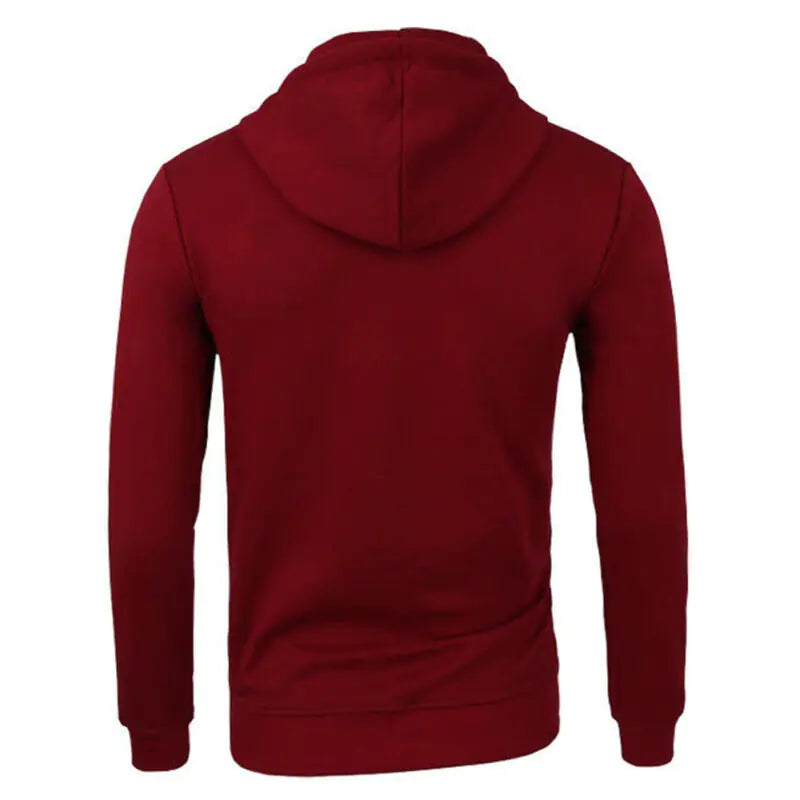 Men's Casual Solid Color Hooded Sweater Cardigan