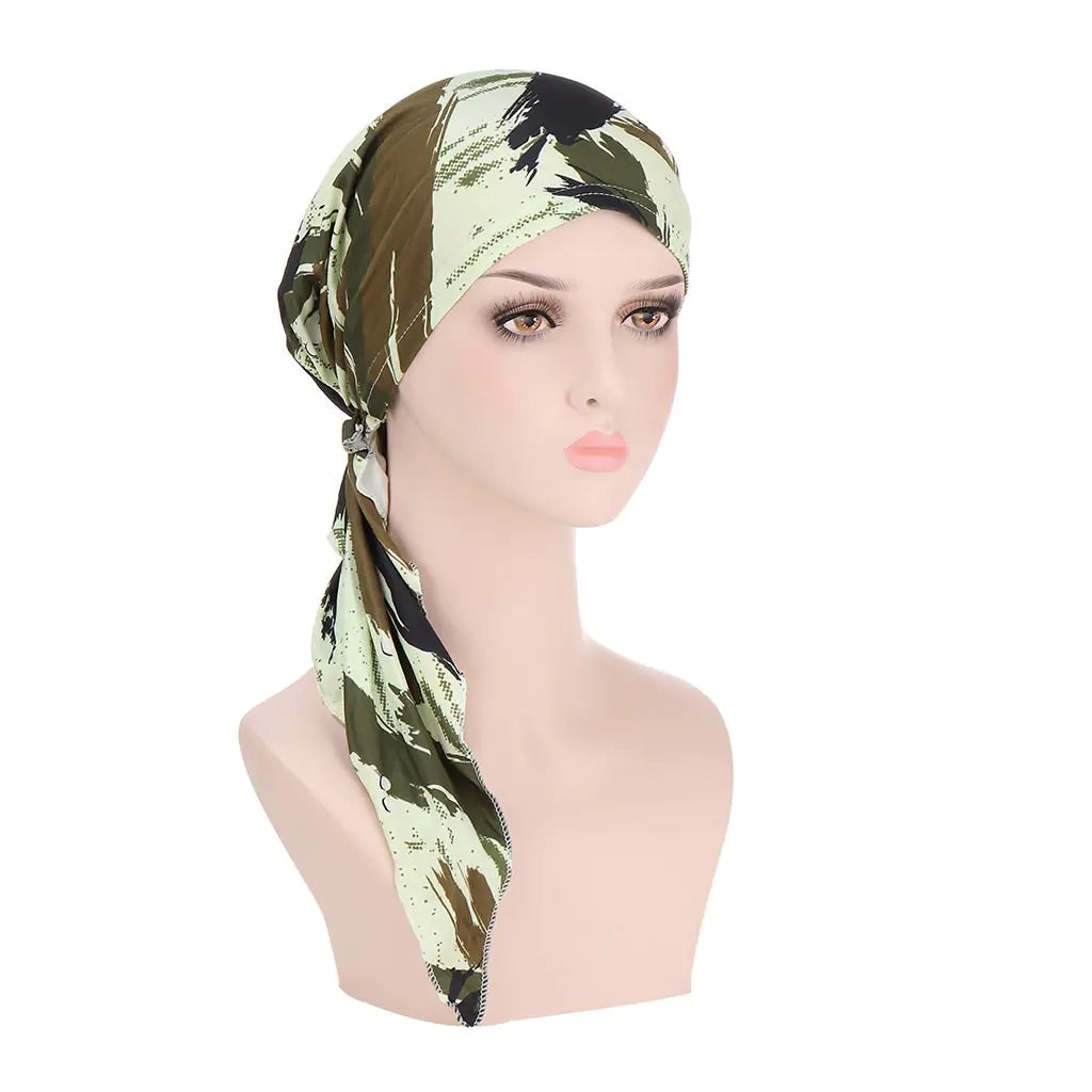 Women's Printed Curved Cloth Hat - European & American Style