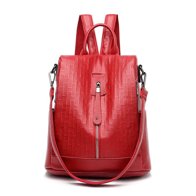 Multi-Function Anti-Theft Leather Backpack for Women
