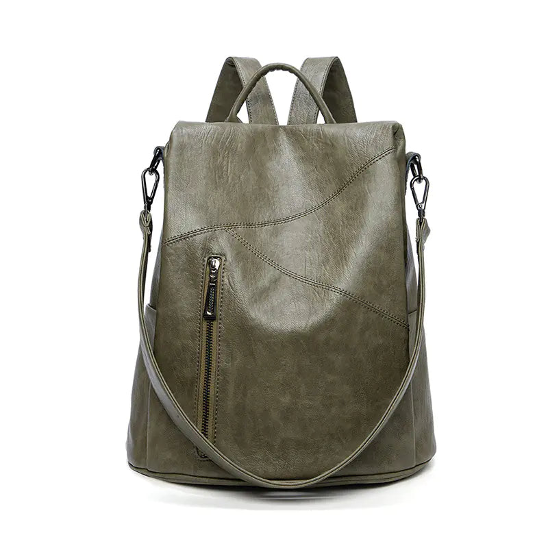 Women's Soft Leather Anti-Theft Large Capacity Backpack