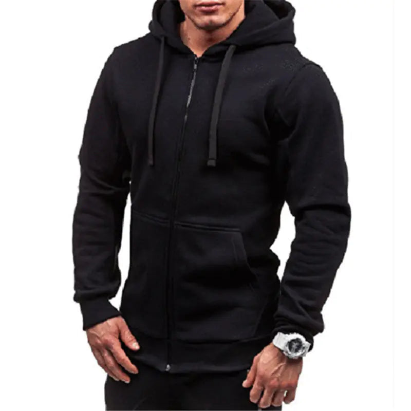 Men's Casual Solid Color Hooded Sweater Cardigan