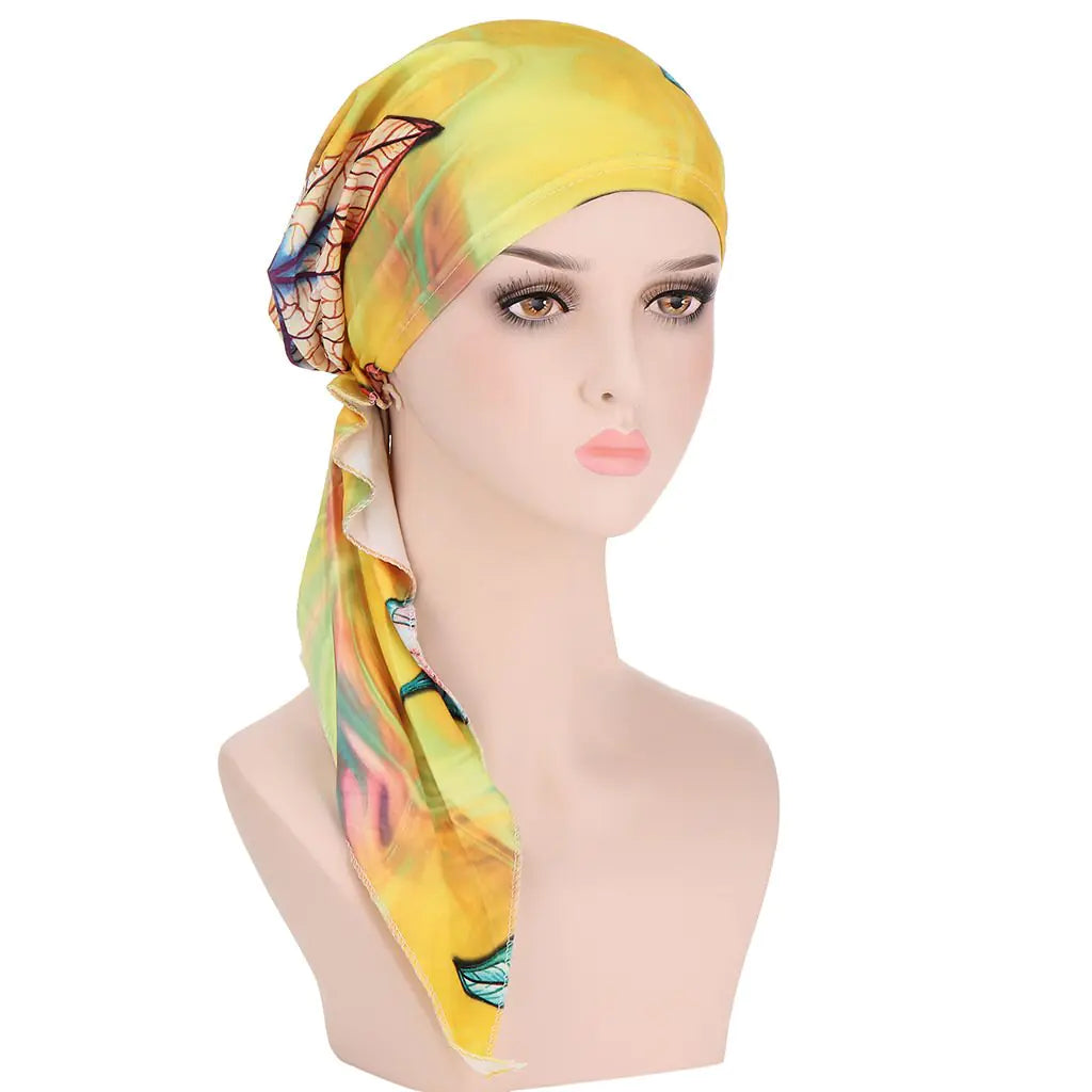 Women's Printed Curved Cloth Hat - European & American Style