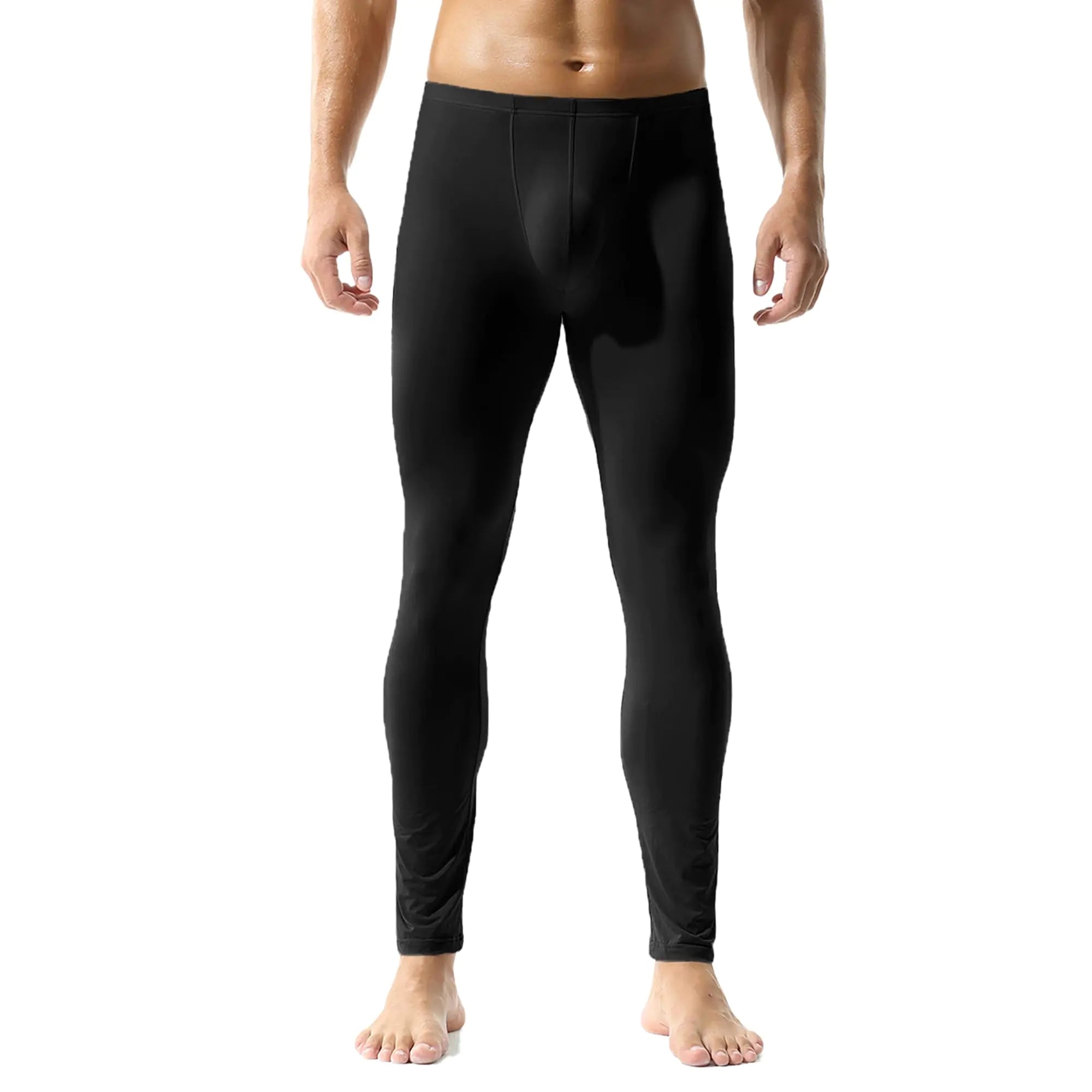 QiaTi Mens Tight Long Underwear Sexy Long Pants Sexy Tight Underwear Soft Compression Underwear for Men Long Leggings Pants