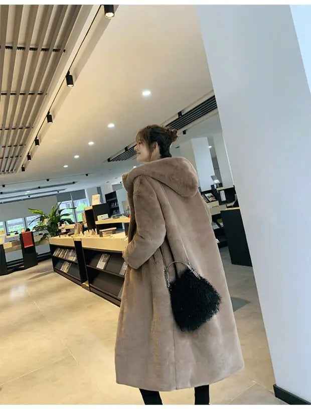 Faux Fur Mink Plush Coat for Women