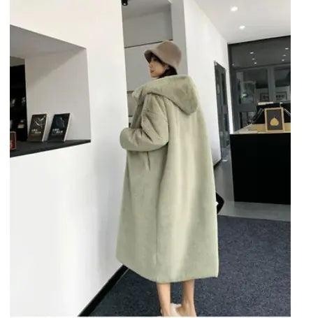 Faux Fur Mink Plush Coat for Women