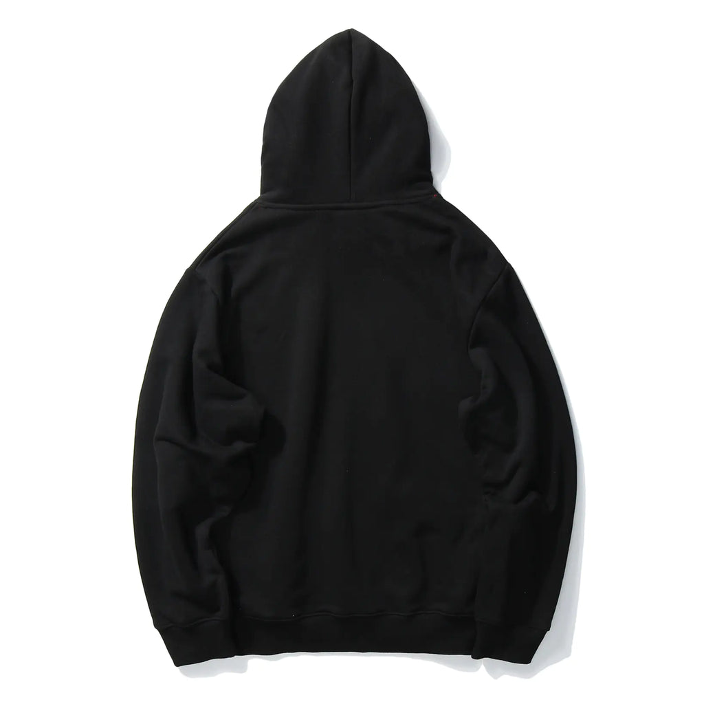 Colorful Fleece Hooded Sweatshirt with Mushroom Print