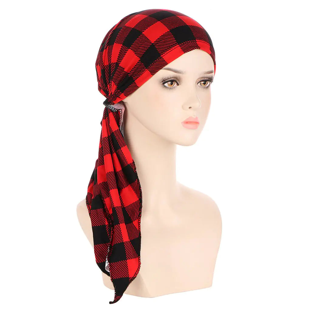 European American Printed Curved Flower Cloth Cap