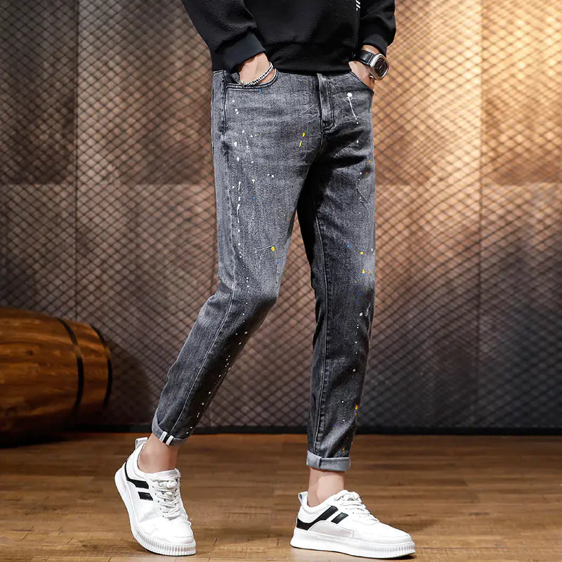 Korean Style Men's Jeans with Feet Design