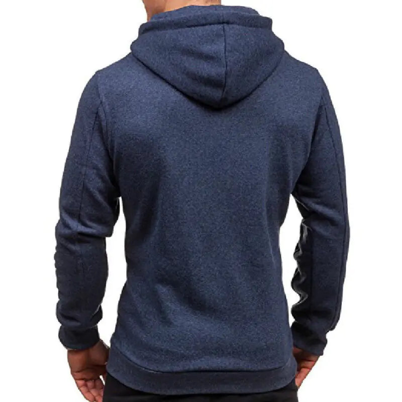 Men's Casual Solid Color Hooded Sweater Cardigan